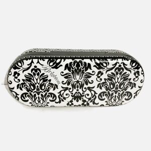 Brighton Metal Eye Glass Case with Branding Logo and Black and White Design Felt